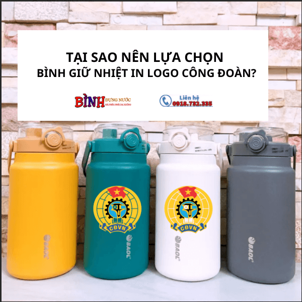 bình giữ nhiệt in logo công đoàn